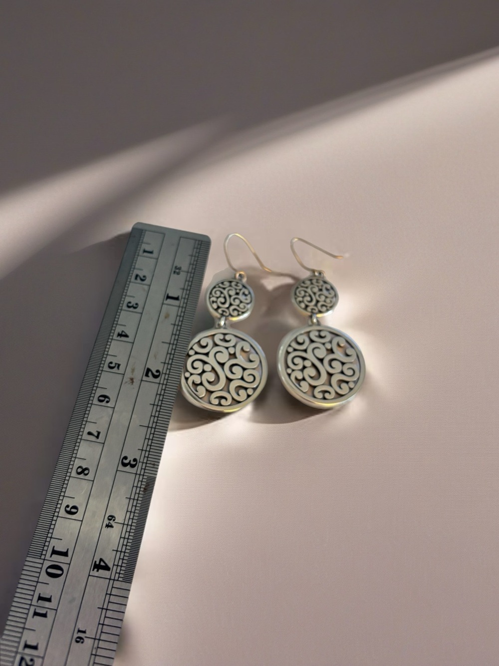 Brighton Silver-Tone Filigree Double Drop Earrings